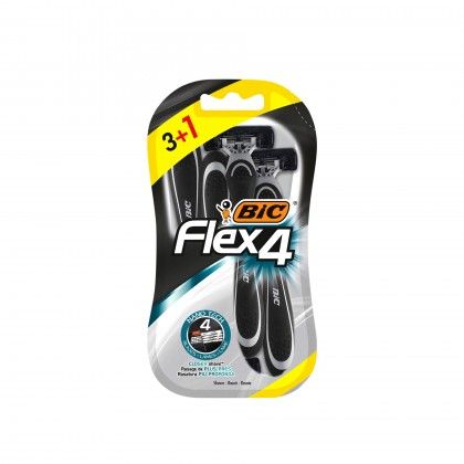 Máquina Barbear Descartável Bic Flex4 Pack 3+1 Máquina Barbear Descartável Bic Flex4 Pack 3+1