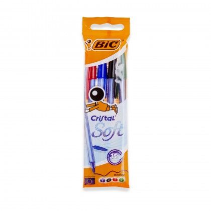 Esferográfica Bic Cristal Soft Cores Pack 4 Esferográfica Bic Cristal Soft Cores Pack 4