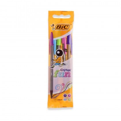 Esferográfica Bic Cristal Fun Cores 1.6mm Pack 4 Esferográfica Bic Cristal Fun Cores 1.6mm Pack 4