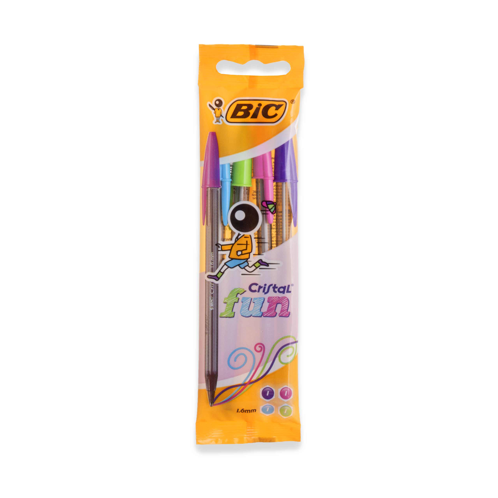 Esferográfica Bic Cristal Fun Cores 1.6mm Pack 4