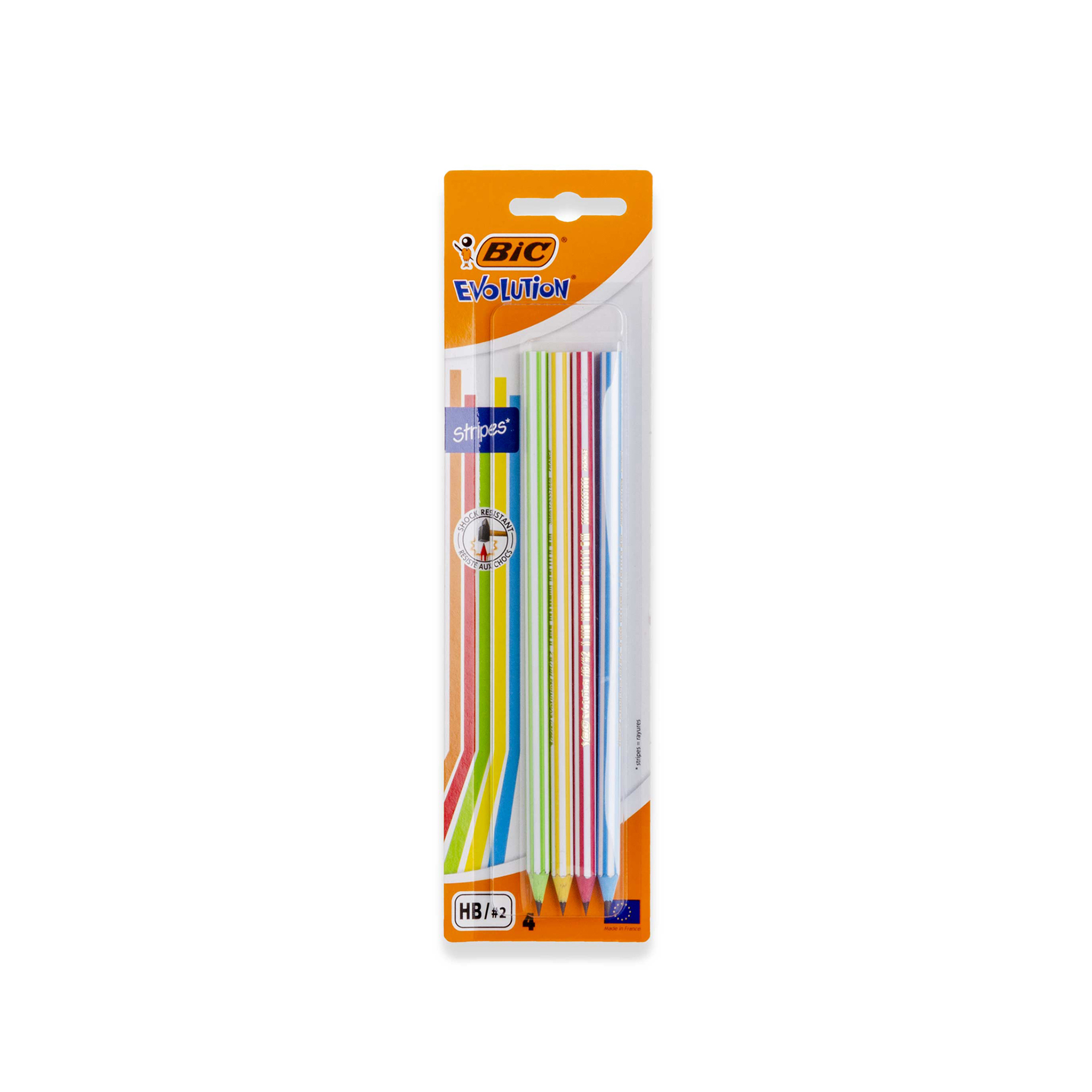 Lápis Grafite Bic Evolution Stripes 2HB Pack 4