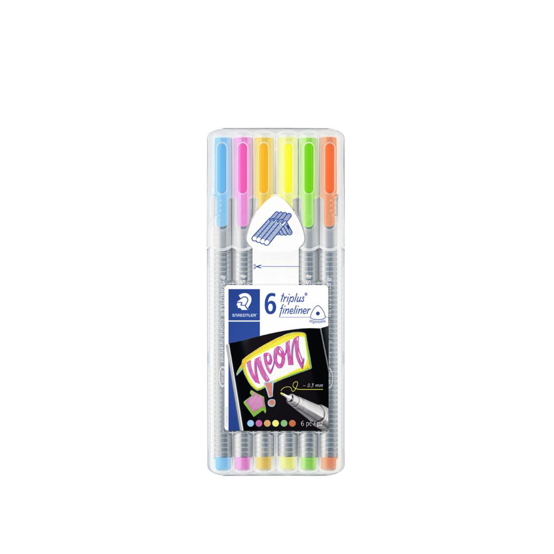 Caneta Ponta Fina Staedtler 6 Cores Neon 0.3mm