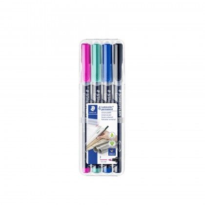 Caneta Permanente Staedtler 4 Cores 0.6mm