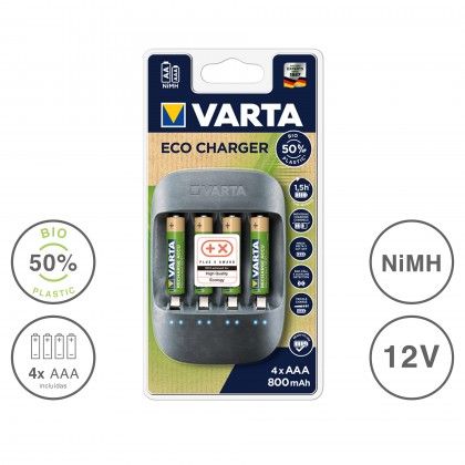 Carregador Eco para Pilhas AA + AAA