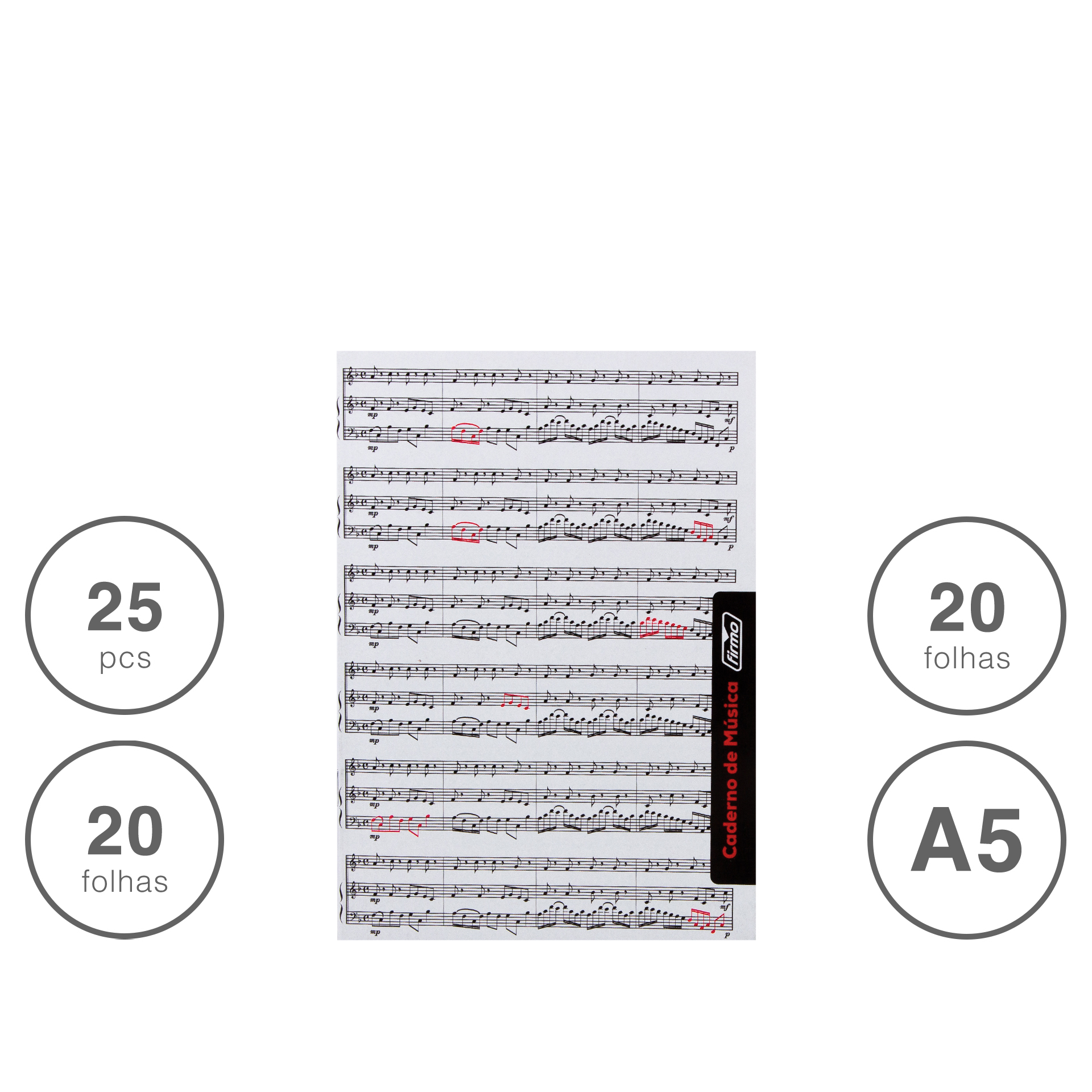 Caderno Música / Canto A5 20 Folhas