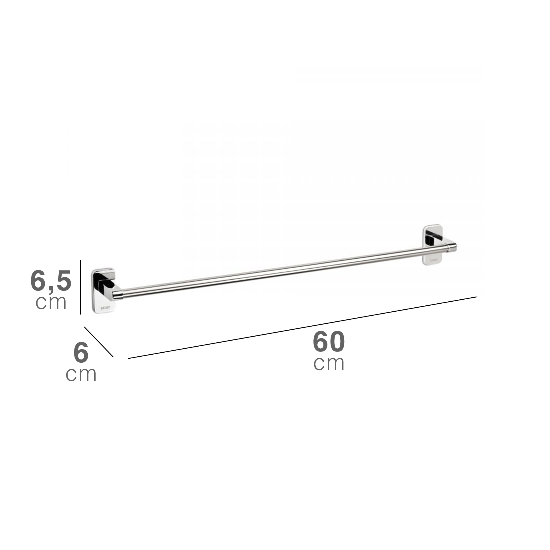 Toalheiro Parede Slim Grande 6.5X6X60CM