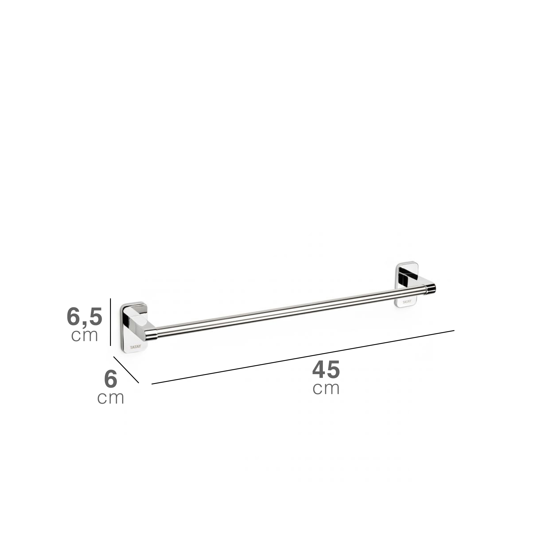 Toalheiro Parede Slim Grande 6.5X6X45CM