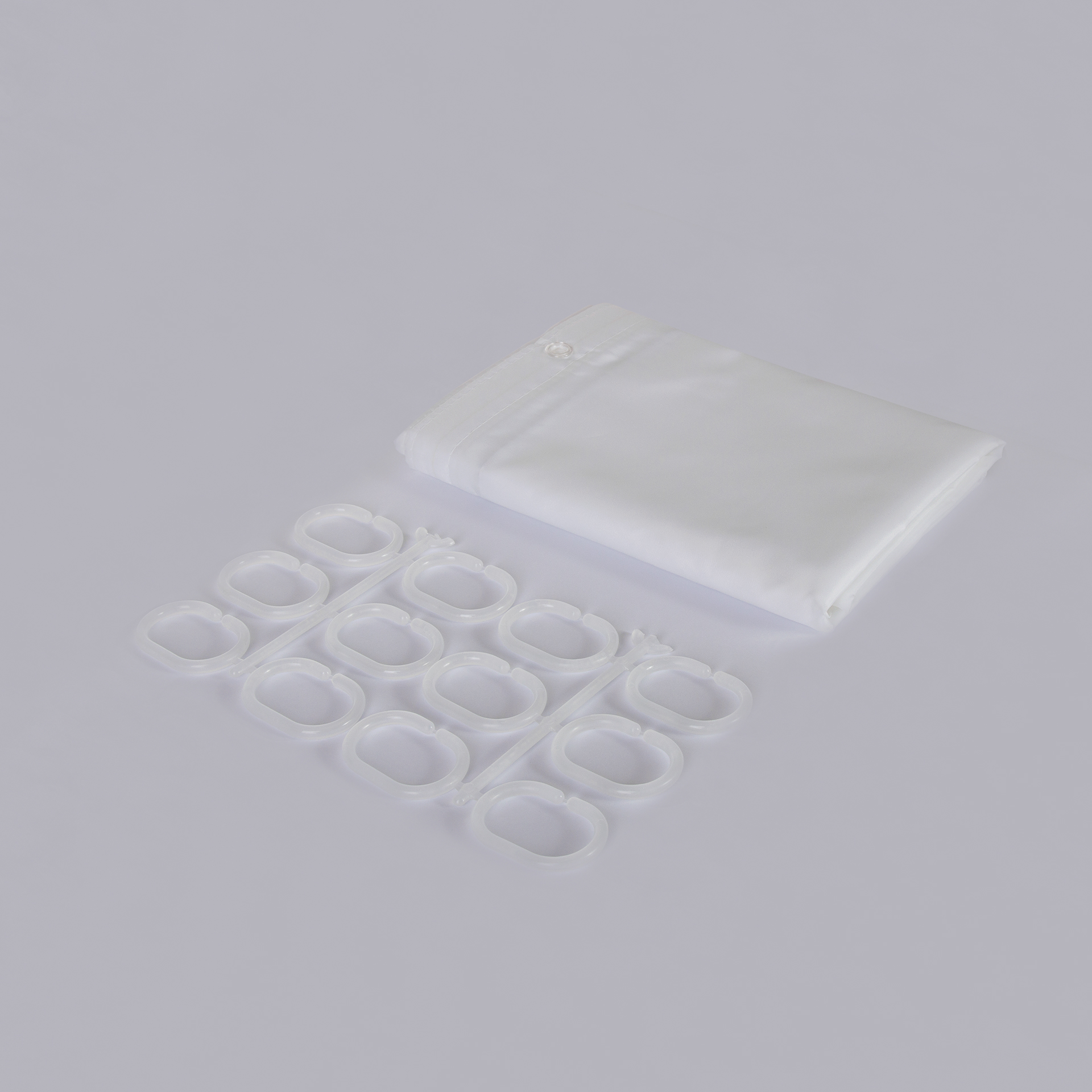 Cortina de Duche Poliéster Branco 180X180cm