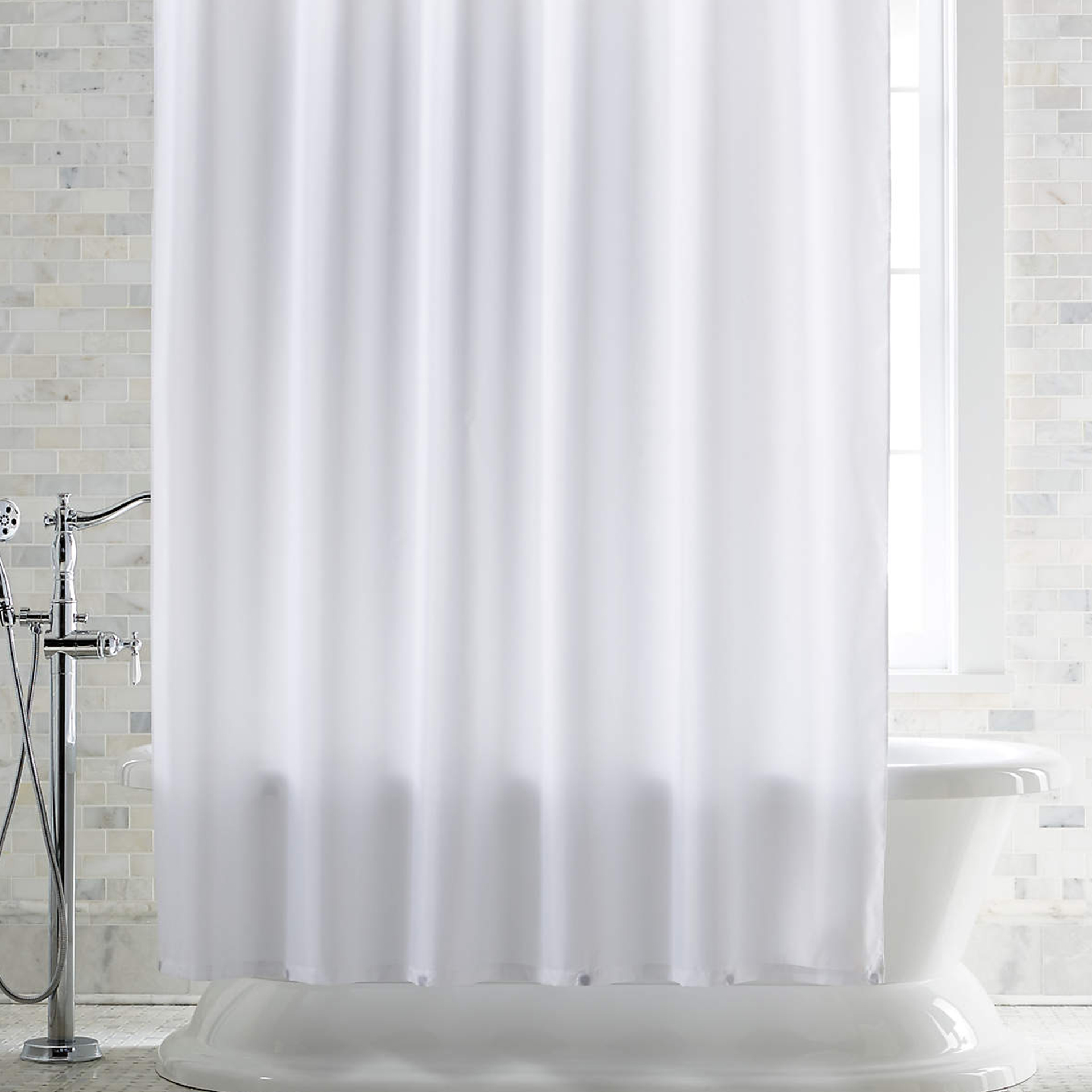 Cortina de Duche Poliéster Branco 180X180cm