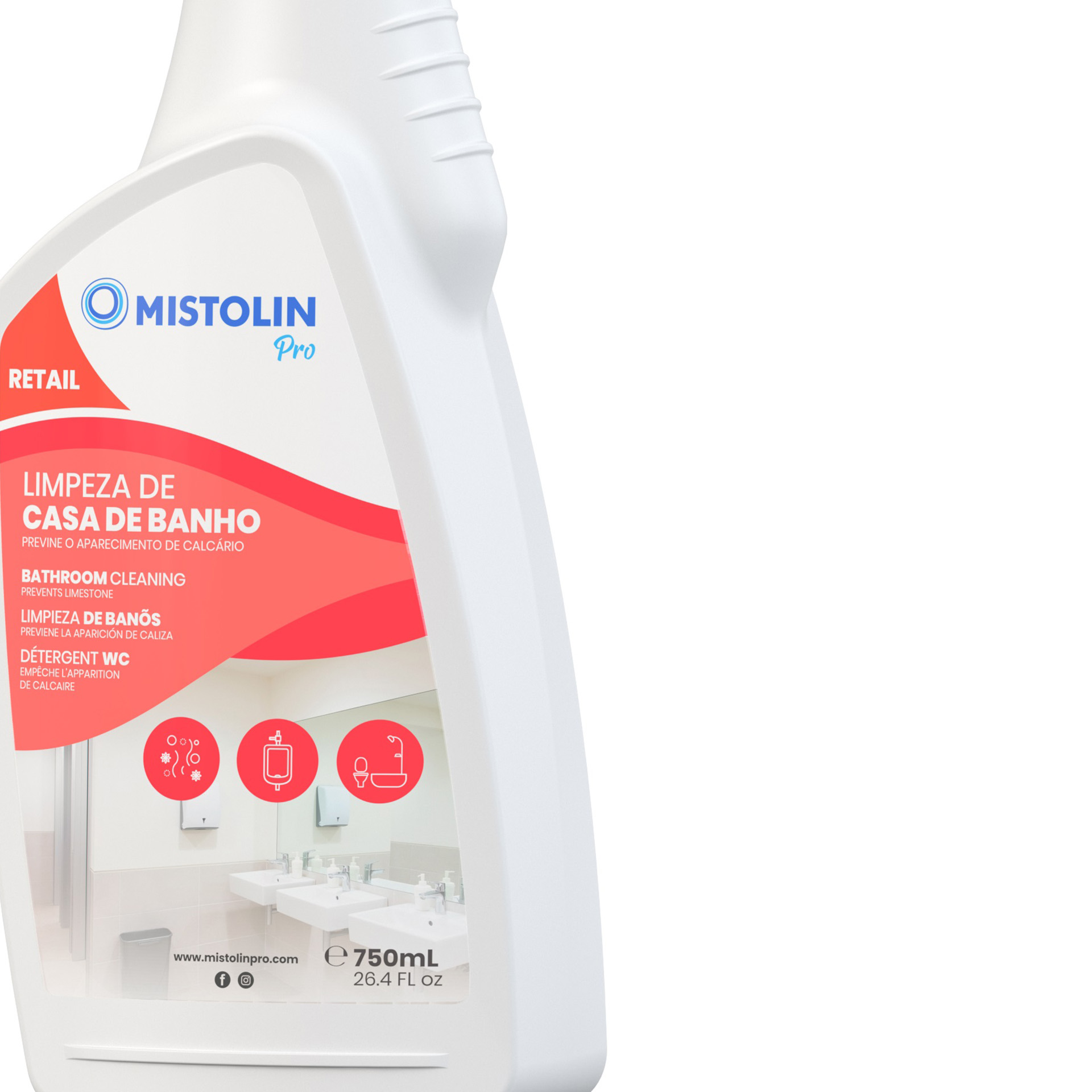 Detergente Limpeza Casa Banho Mistolin Pro 750ml