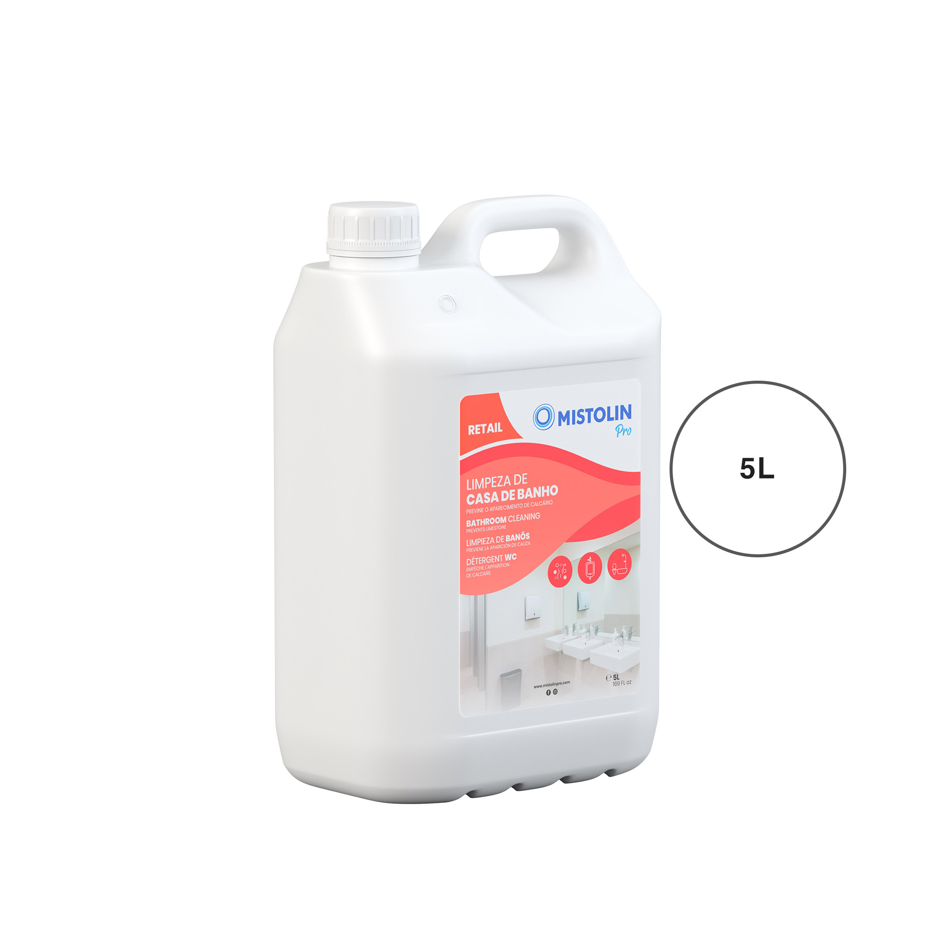 Detergente Limpeza Casa Banho Mistolin Pro 5000ml