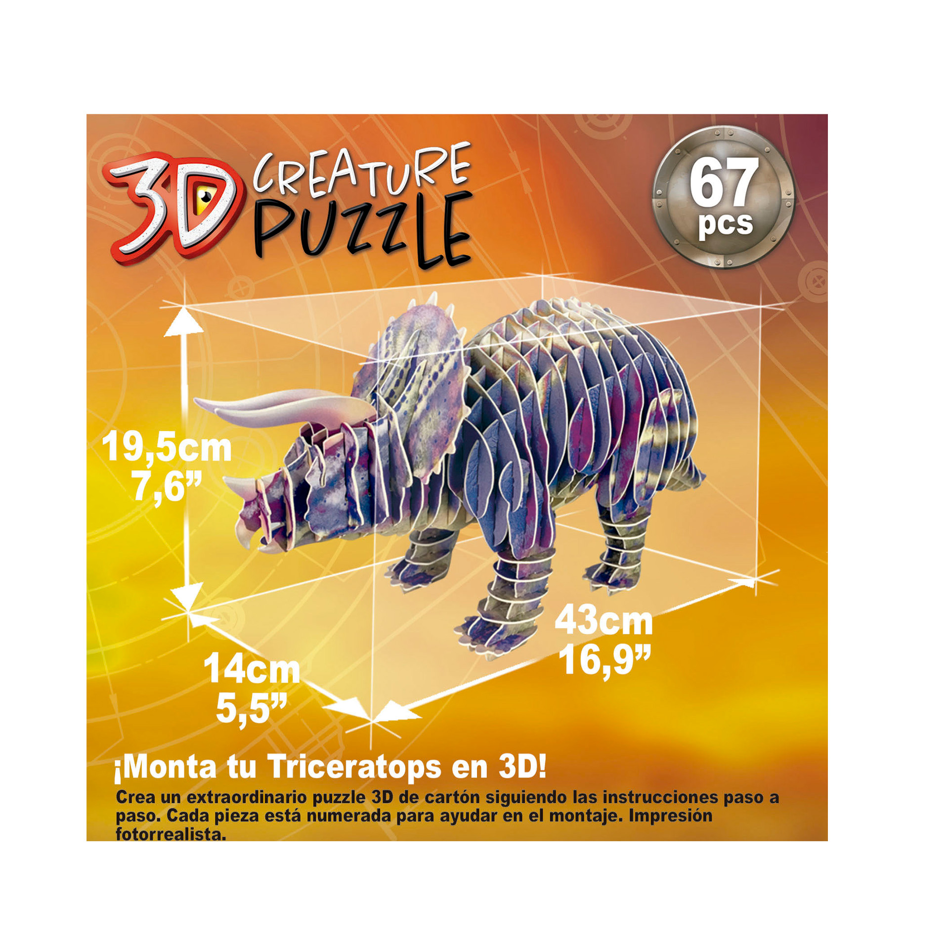 Puzzle 3D Educa Triceratops 67 Peças