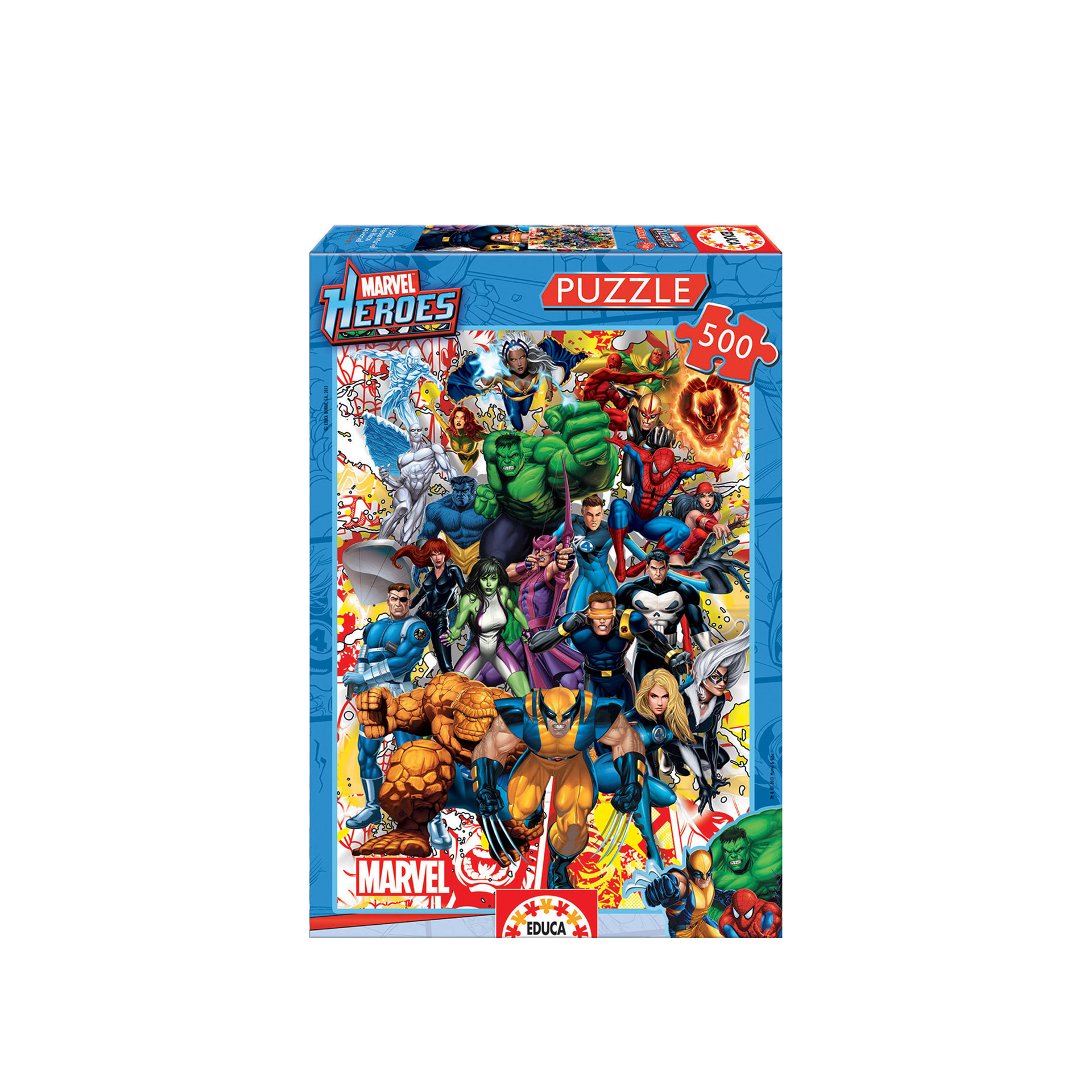 Puzzle Educa 500 Peças Heróis Marvel