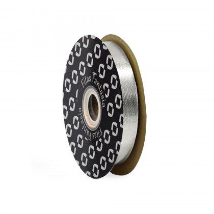 Rolo Fita Embrulho Martelado 18mm 100m Metal Prateado