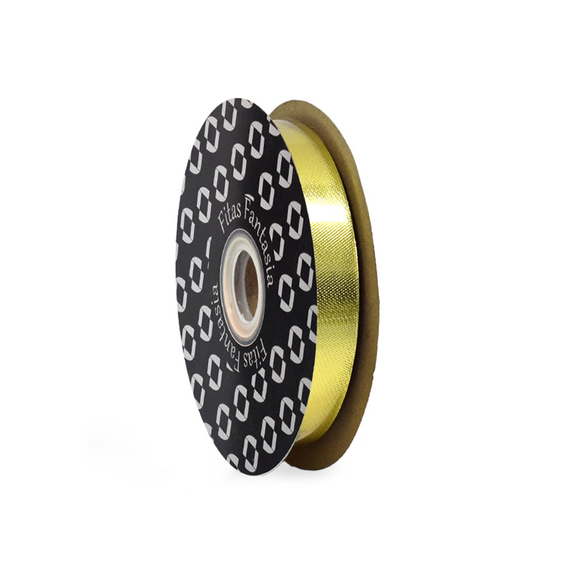 Rolo Fita Embrulho Martelado 18mm 100m Metal Dourado