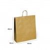 Saco Papel Kraft Asa Retorcida 42X19X48cm Dourado