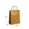 Saco Papel Kraft Asa Retorcida 18X8X24cm Dourado