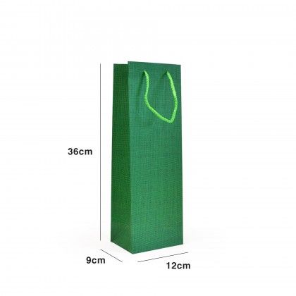 Saco Papel 1 Garrafa Verde 12X9X36cm