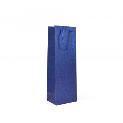 Saco Papel 1 Garrafa Azul 12X9X36cm