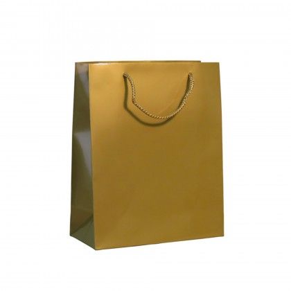 Saco Papel Asa Cordo 26X12X32cm Dourado