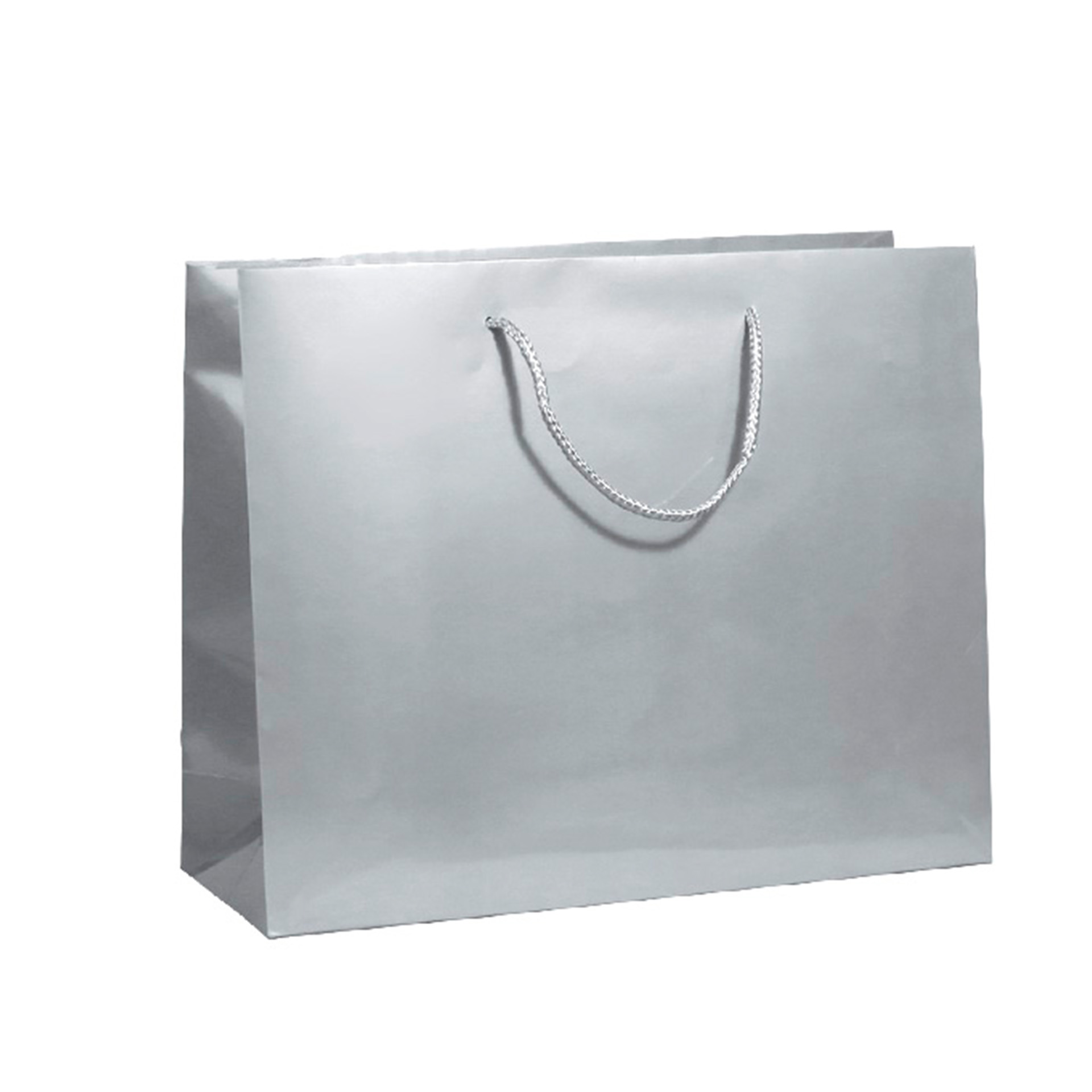 Saco Papel Asa Cordão 32X12X26cm Prateado