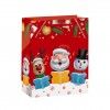 Saco Papel Natal 31X12X42cm Vermelho Bonecos