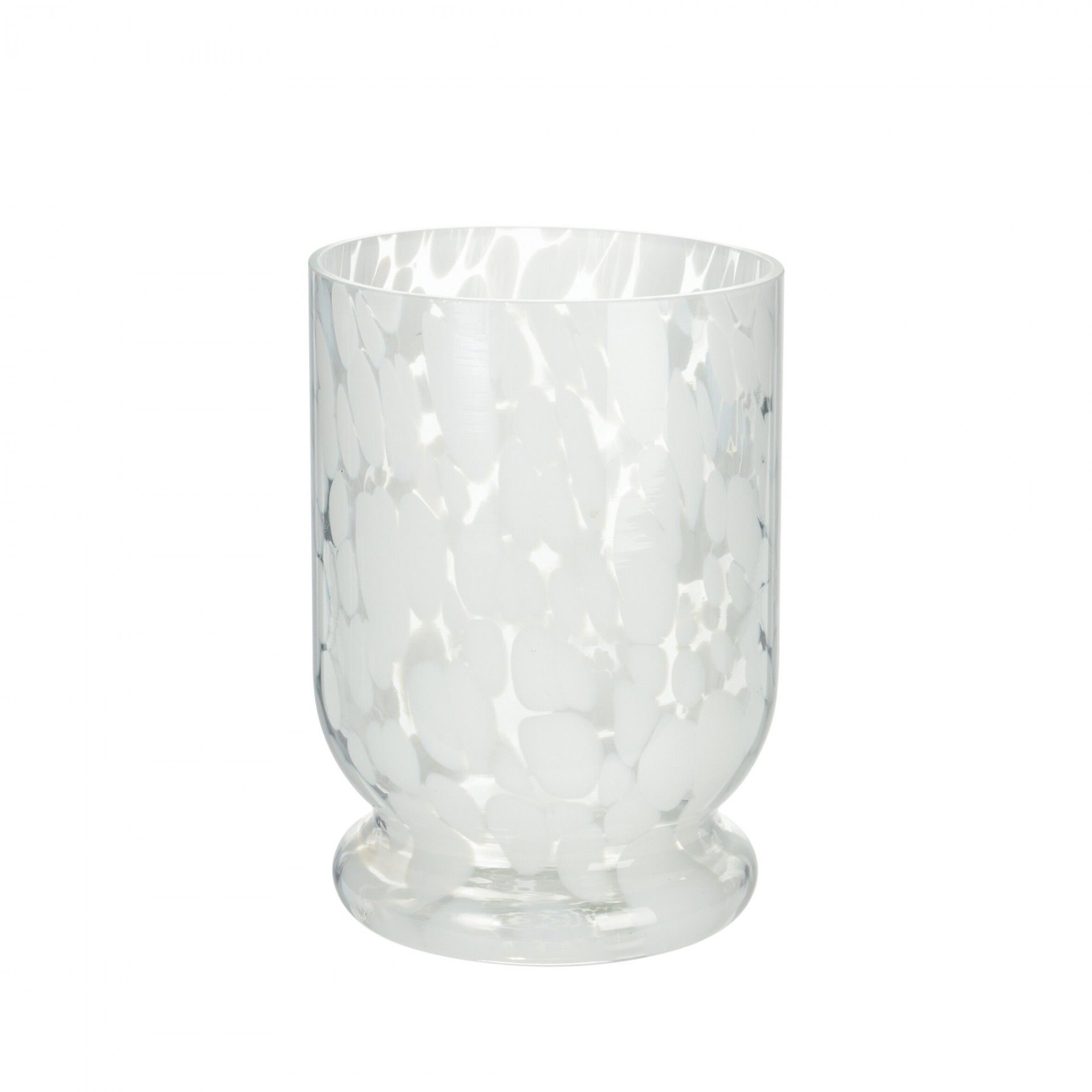 Porta Velas Vidro Branco Ø 11X15CM