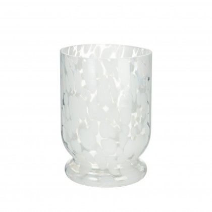 Porta Velas Vidro Branco  11X15CM