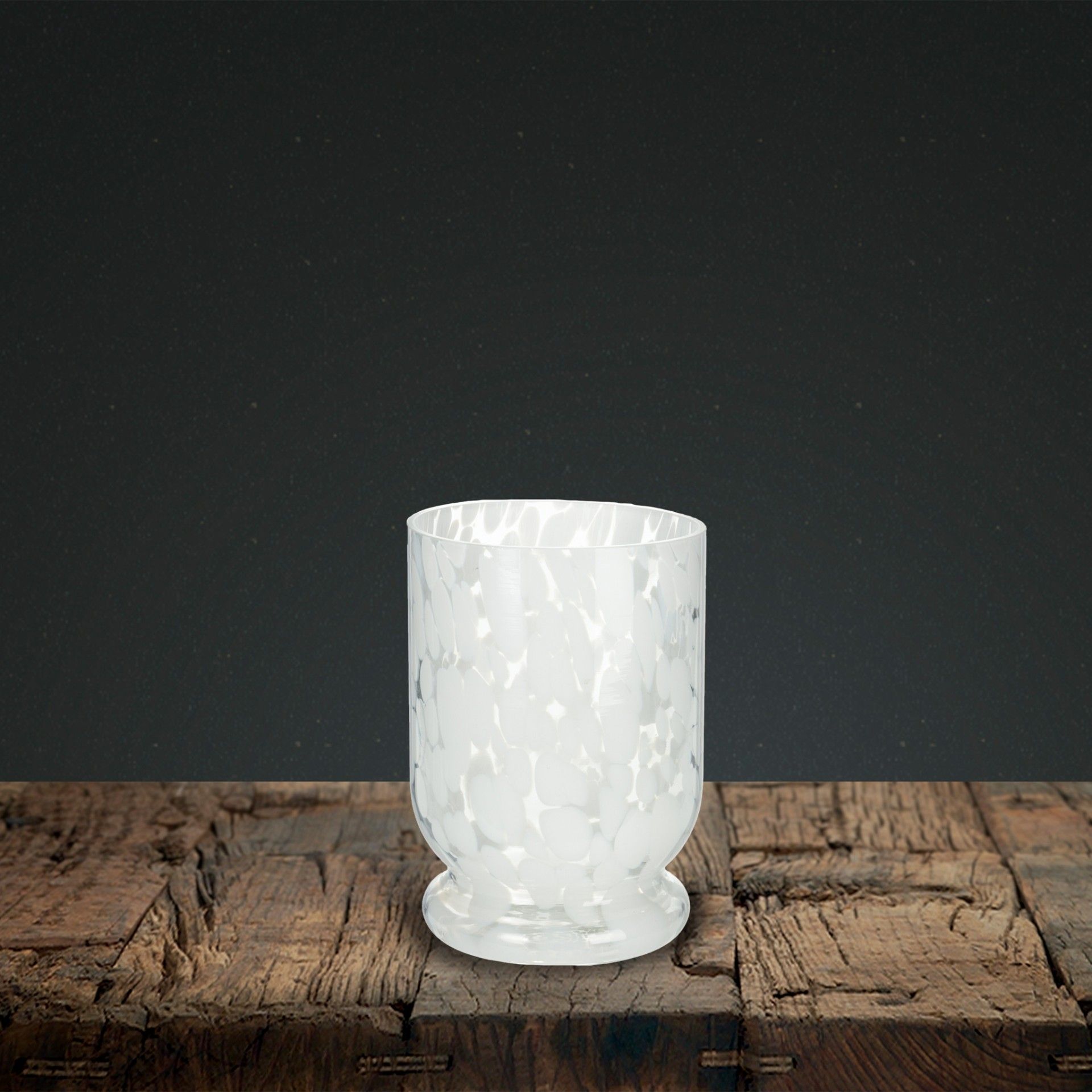 Porta Velas Vidro Branco Ø 11X15CM