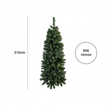 rvore Natal Verde Slim 210CM 696 Ramos