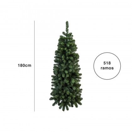 rvore Natal Verde Slim 180CM 518 Ramos