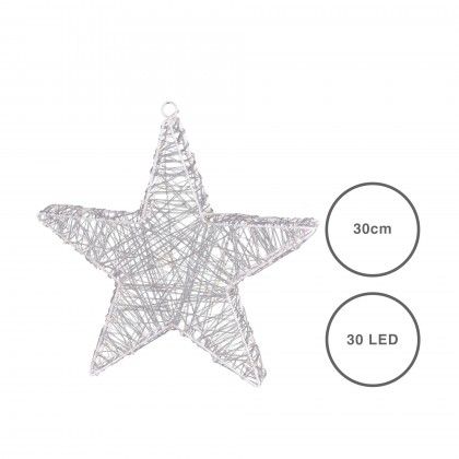 Estrela Acrilica Luz Quente 30Led 30CM Estrela Acrilica Luz Quente 30Led 30CM