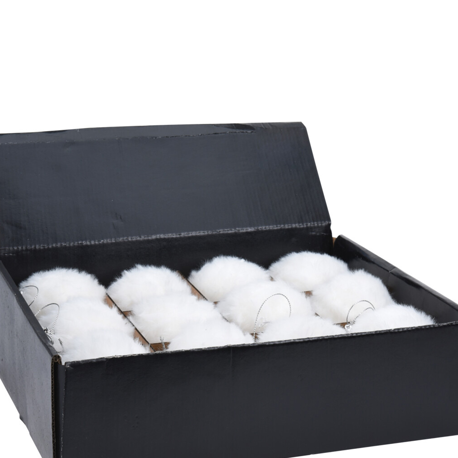 Bola Natal Pêlo Branco 12CM