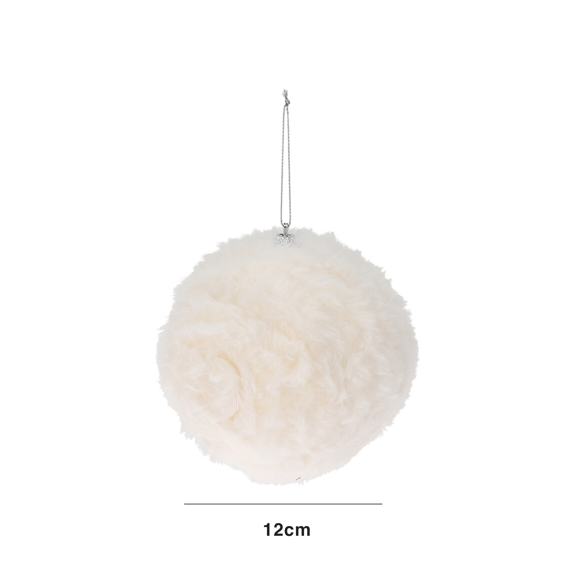 Bola Natal Pêlo Branco 12CM