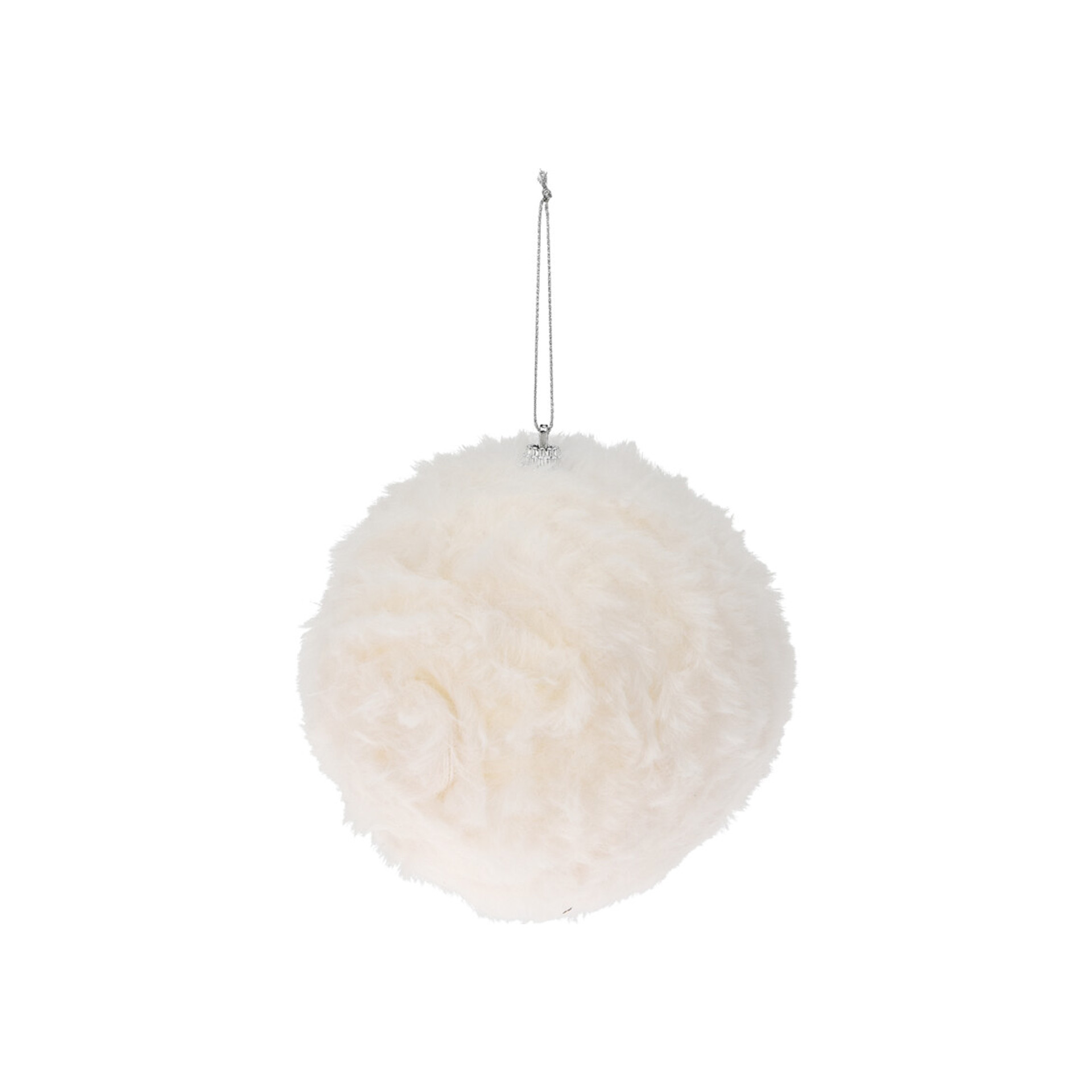 Bola Natal Pêlo Branco 12CM