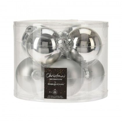 Bola Natal Prateada 7CM Pack 8