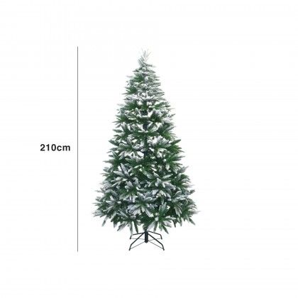 rvore Natal Verde Com Neve 210CM