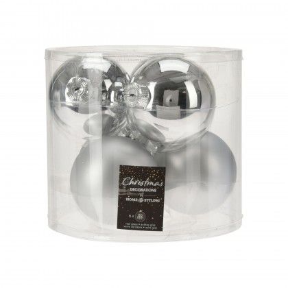 Bola Natal Prateada 8CM Pack 6