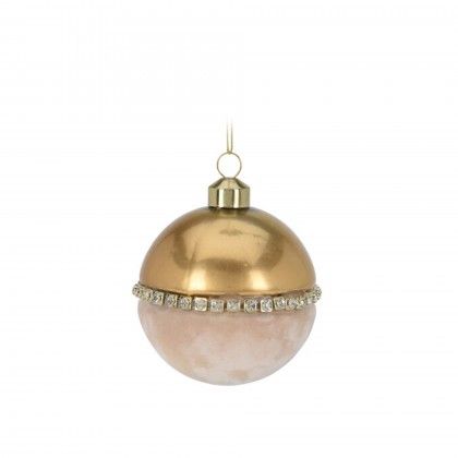 Bola Natal Metal e Veludo 8CM