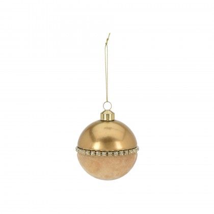 Bola Natal Metal e Veludo 8CM