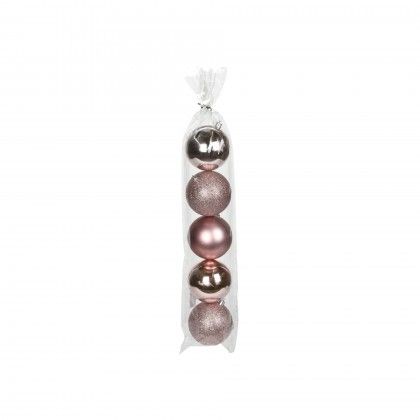 Bola Natal Rosa 8CM Pack 5