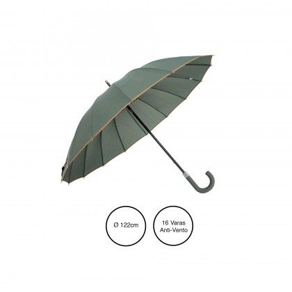 Guarda-Chuva 16 Varas Verde 122cm Guarda-Chuva 16 Varas Verde 122cm