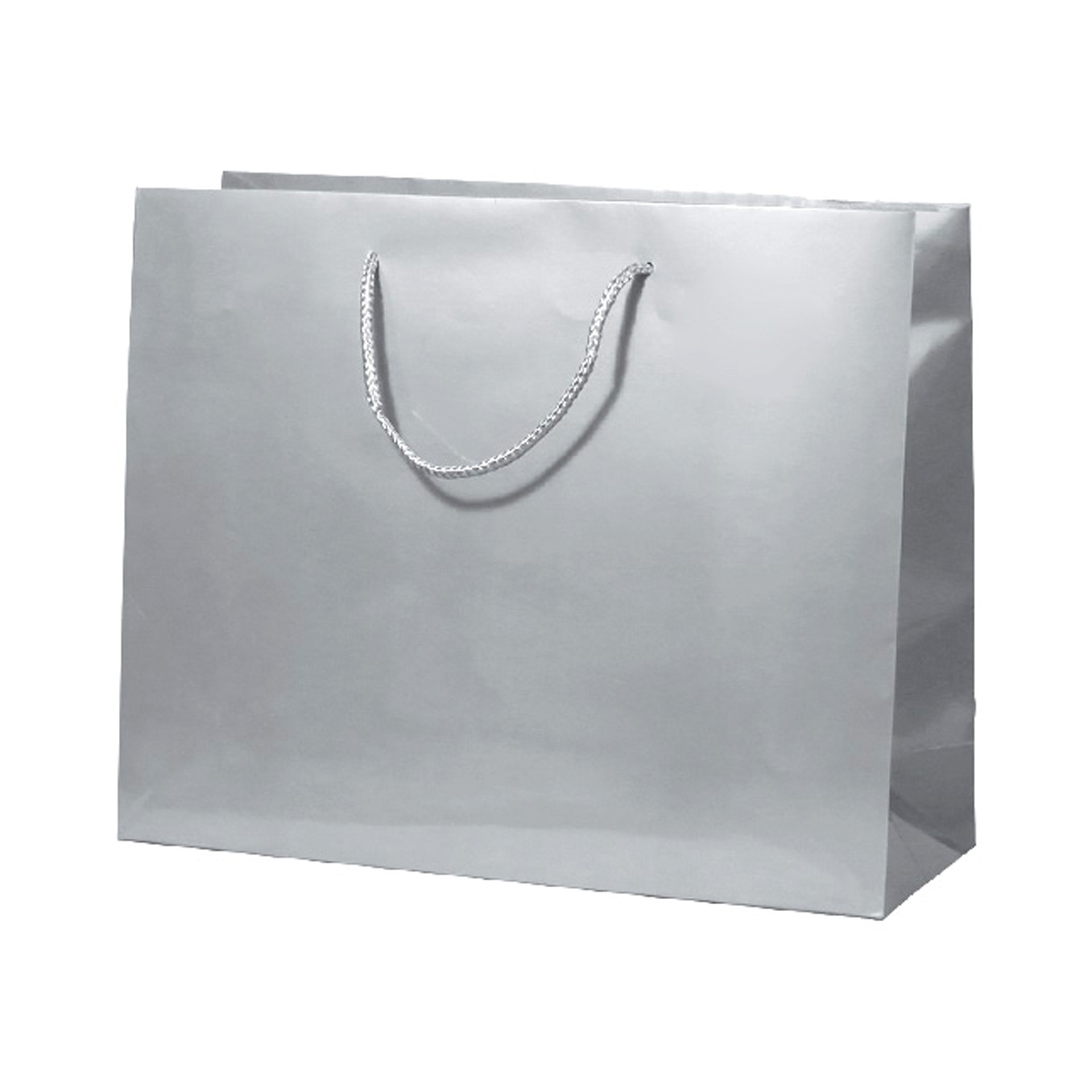 Saco Papel Asa Cordão 42X12X31cm Prateado