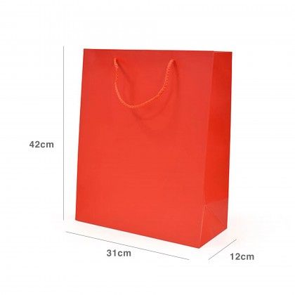 Saco Papel Asa Cordão 31X12X42cm Vermelho Saco Papel Asa Cordão 31X12X42cm Vermelho