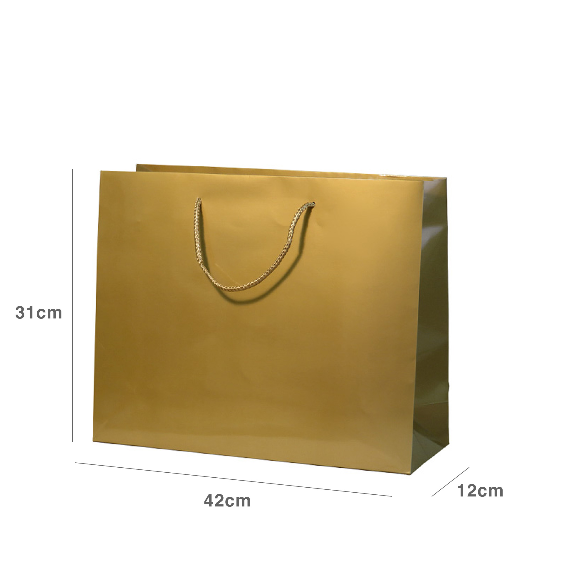 Saco Papel Asa Cordão 42X12X31cm Dourado