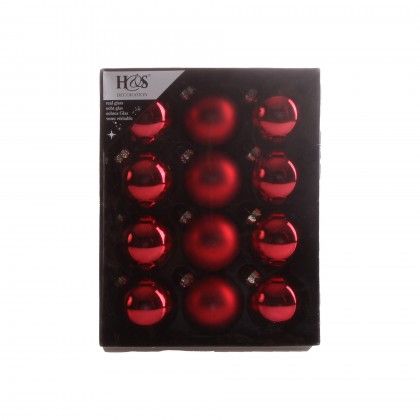 Bola Natal Vermelha 6CM Pack 12