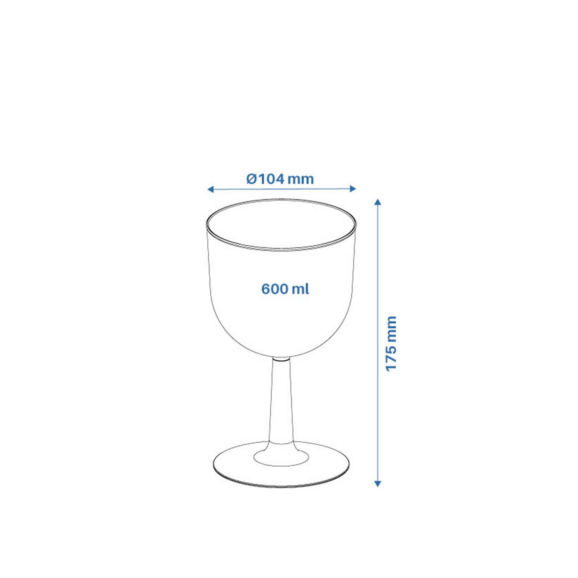 Copo Gin Polipropileno Eco Maleável Opaco 500ml 10.4X17.5cm