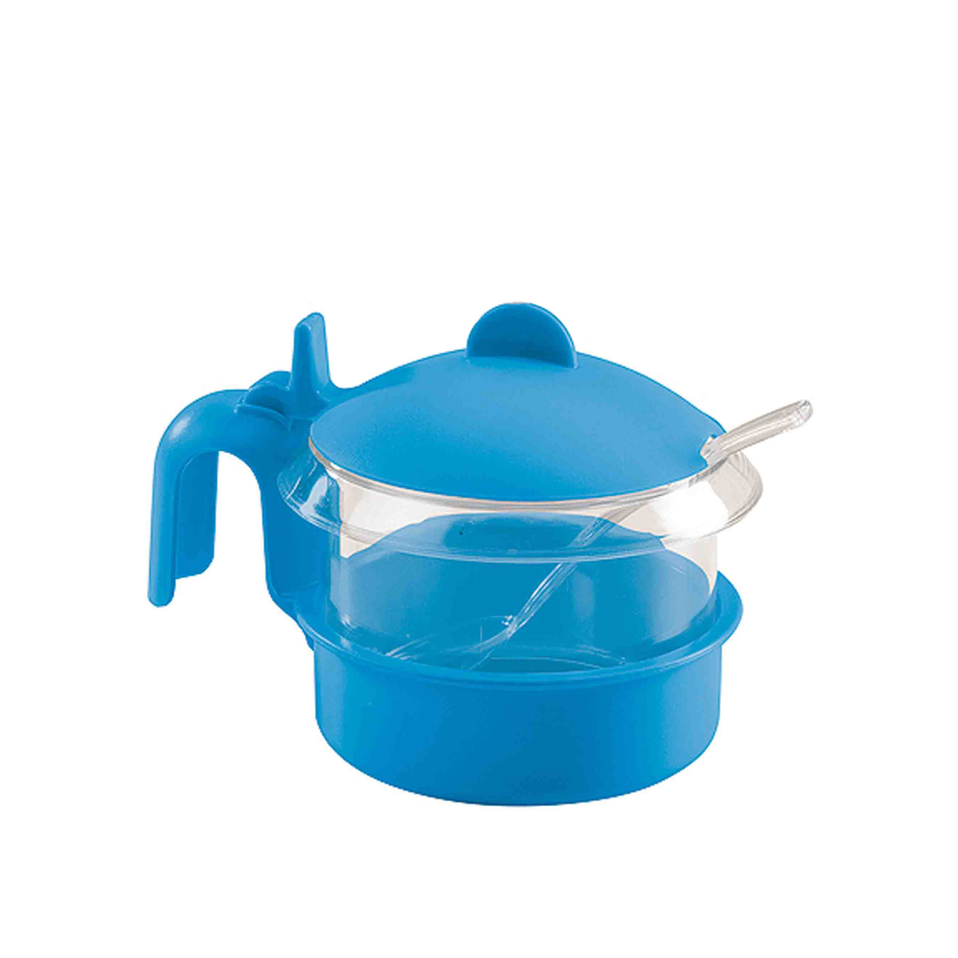 Açucareiro Plástico com Colher Redondo Multicor 450ml 11X11cm