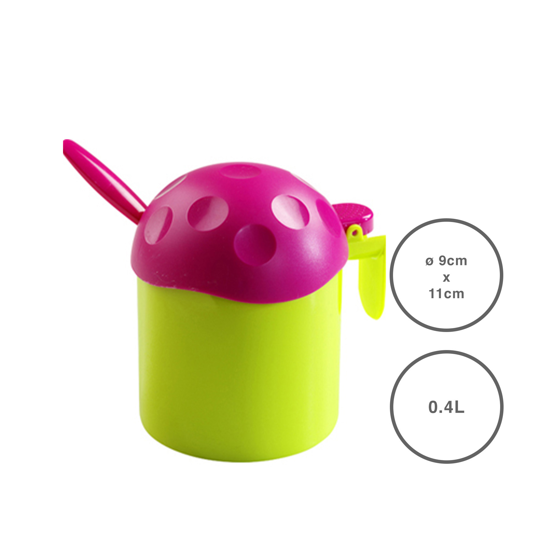 Açucareiro Plástico com Colher Redondo Multicor 400ml 9X11cm