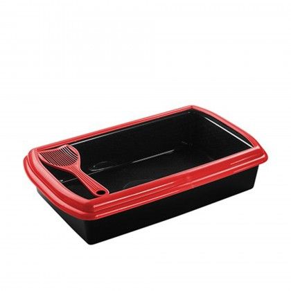 Caixa Higinica com P Plstico Preto 8000ml 48X29X11cm